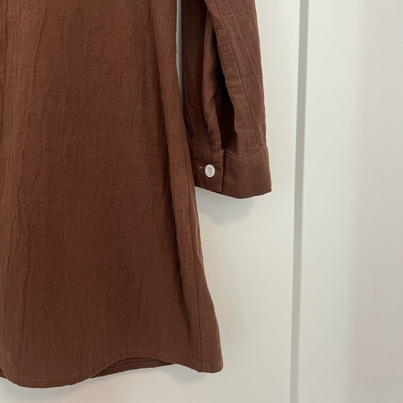 MISSLOOK Brown Tunic Long Sleeve Shirt - Picture 4 of 6